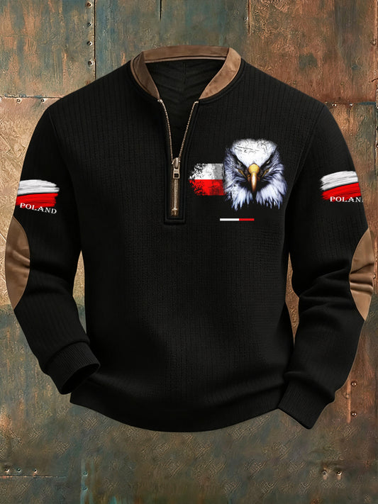 Polski Vintage Biały Orzeł Casual Bluza