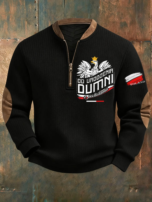 Polski Vintage Biały Orzeł Casual Bluza