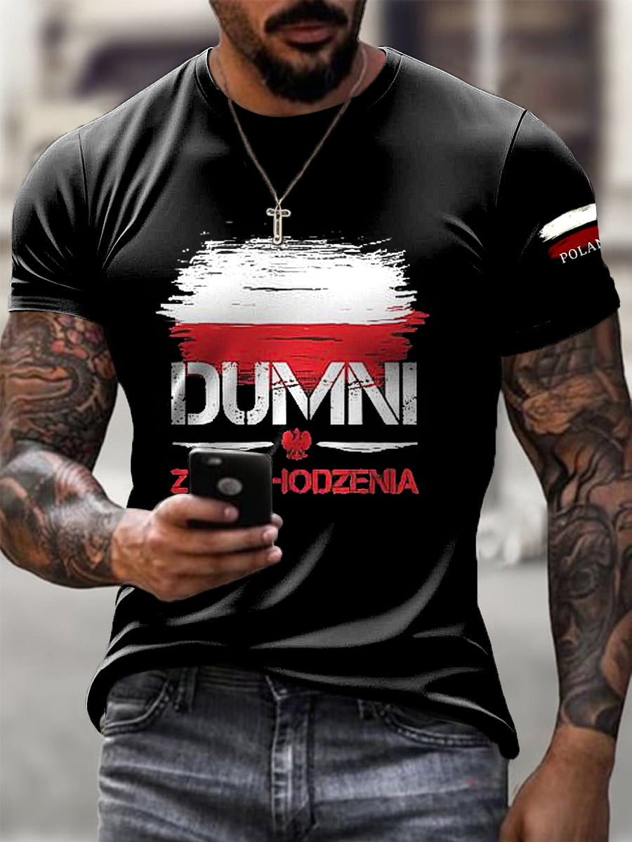 Męska koszulka z motywem dumy w stylu retro