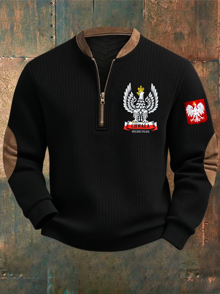 Polski Vintage Biały Orzeł Casual Bluza