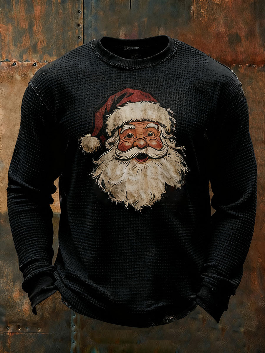 Męski top z nadrukiem Świętego Mikołaja