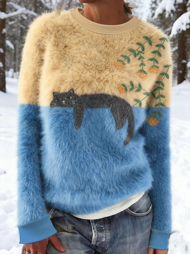 Damski top z nadrukiem dla kota