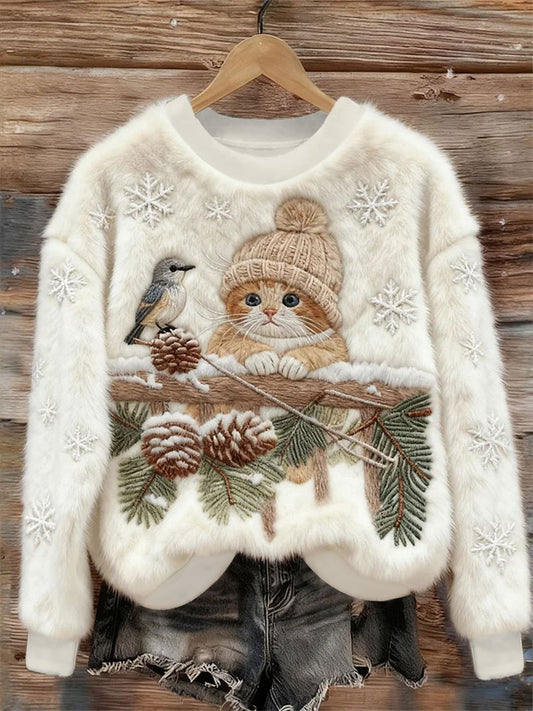 Damski top z nadrukiem dla kota