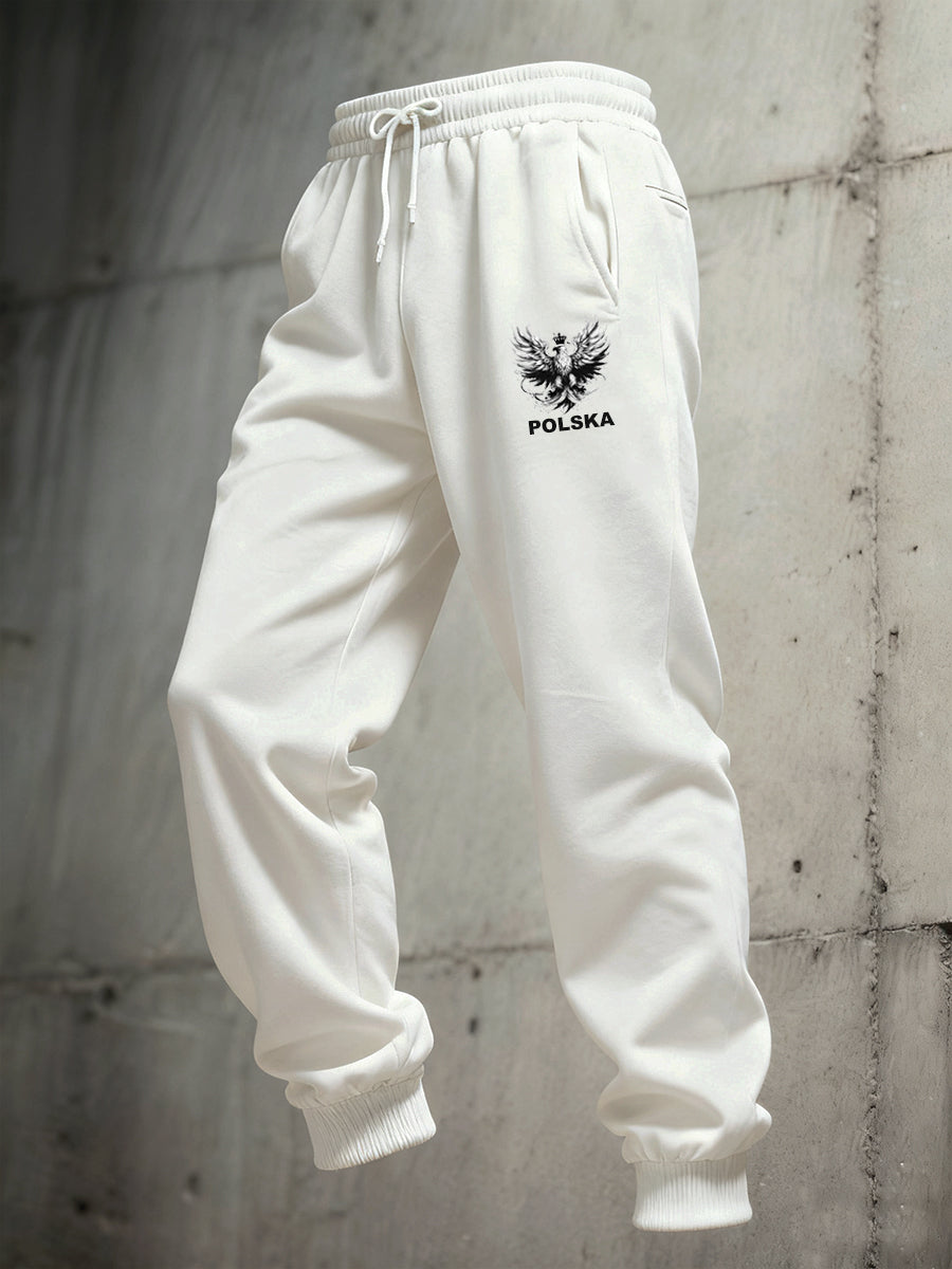 Męskie spodnie sportowe retro na co dzień