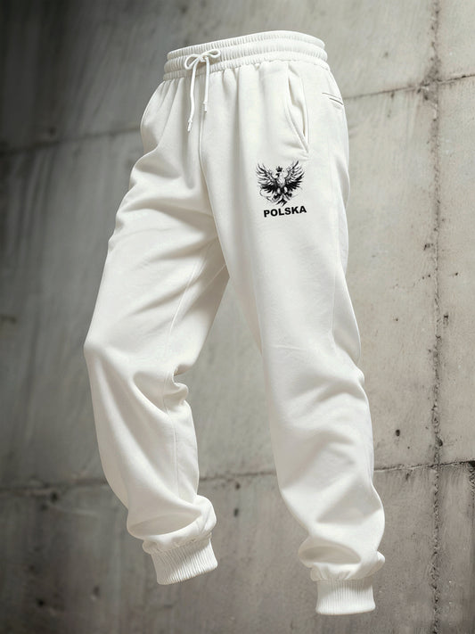 Męskie spodnie sportowe retro na co dzień