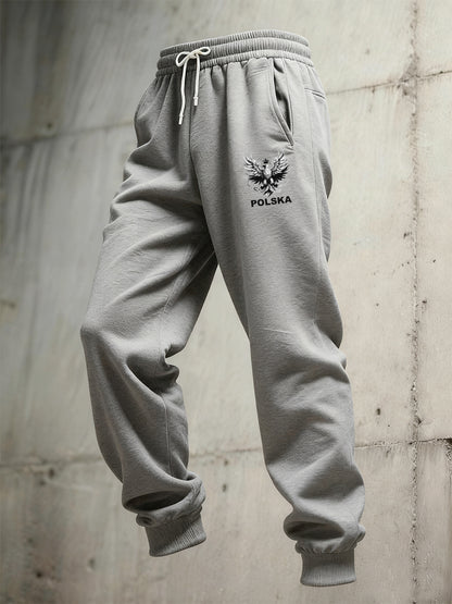 Męskie spodnie sportowe retro na co dzień