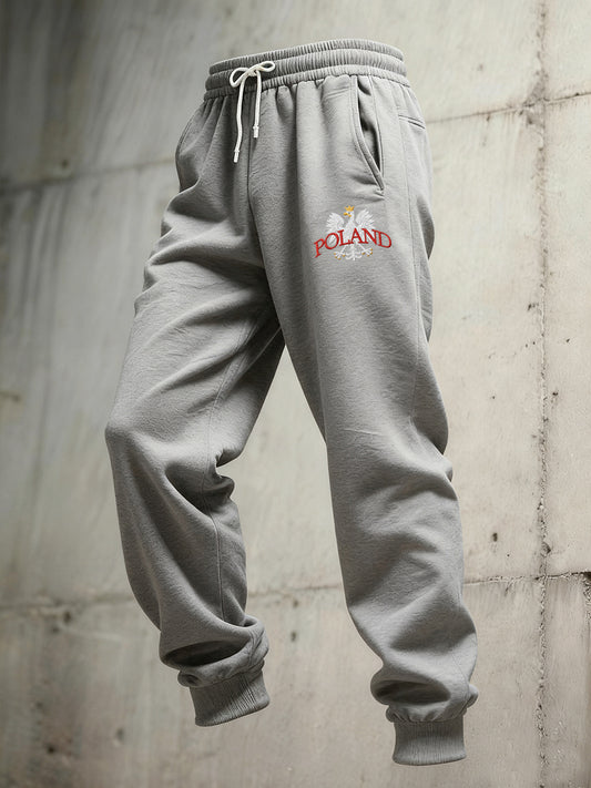 Męskie spodnie sportowe retro na co dzień