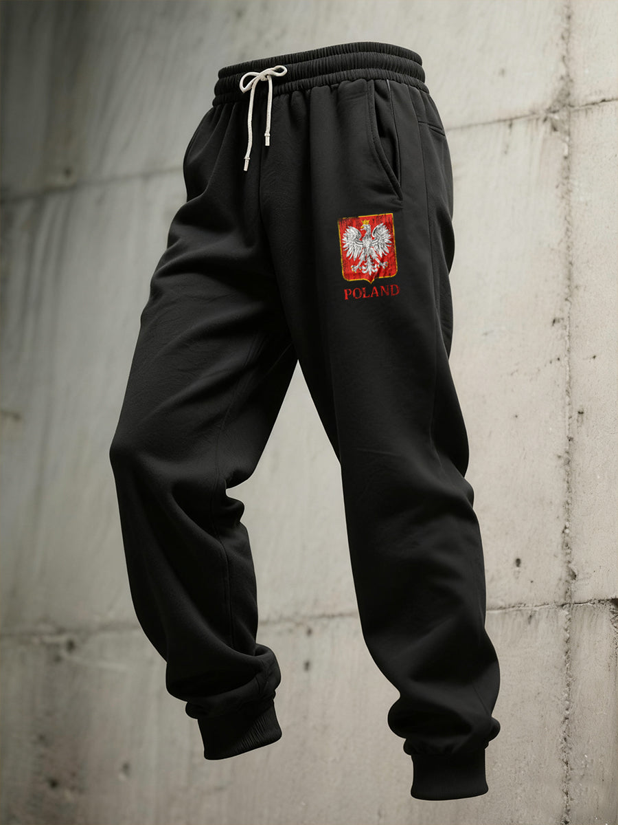 Męskie spodnie sportowe retro na co dzień