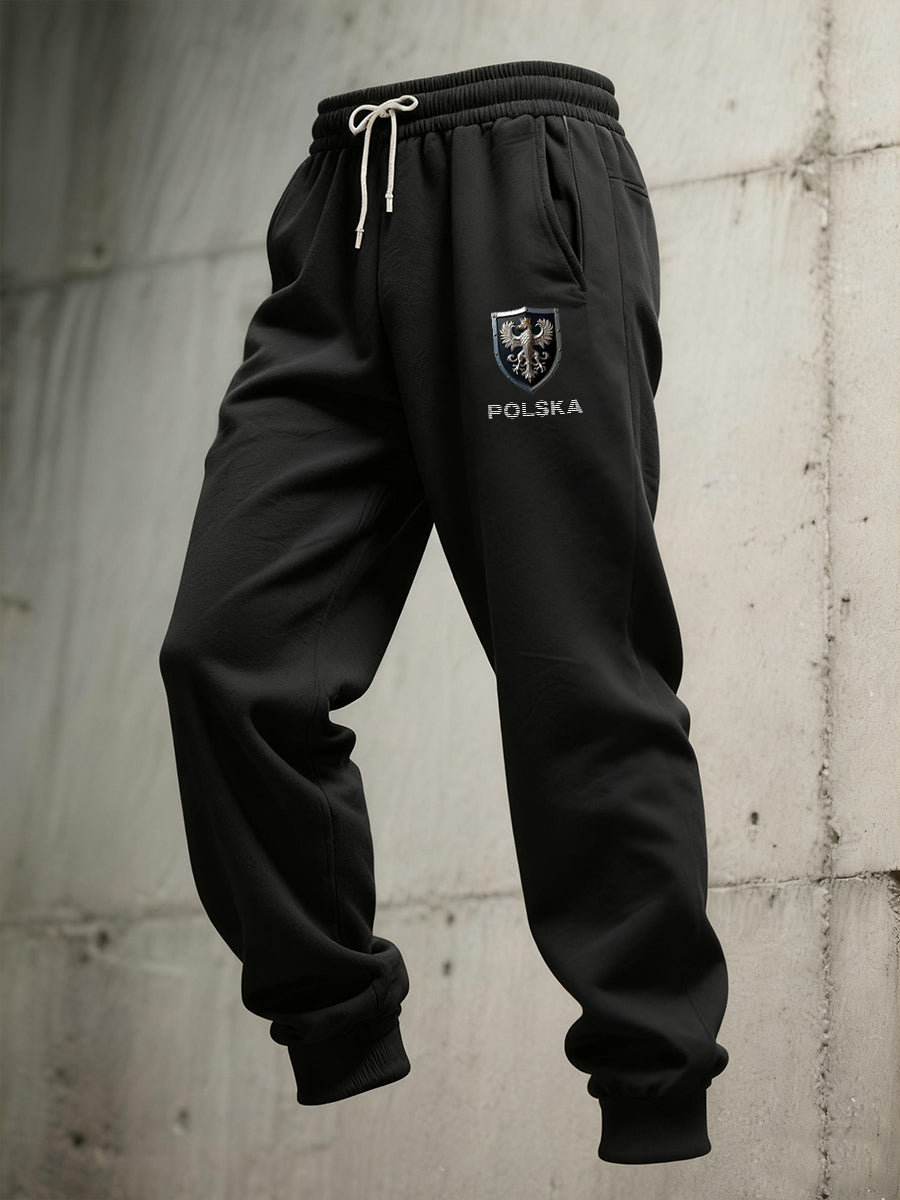 Męskie spodnie sportowe retro na co dzień