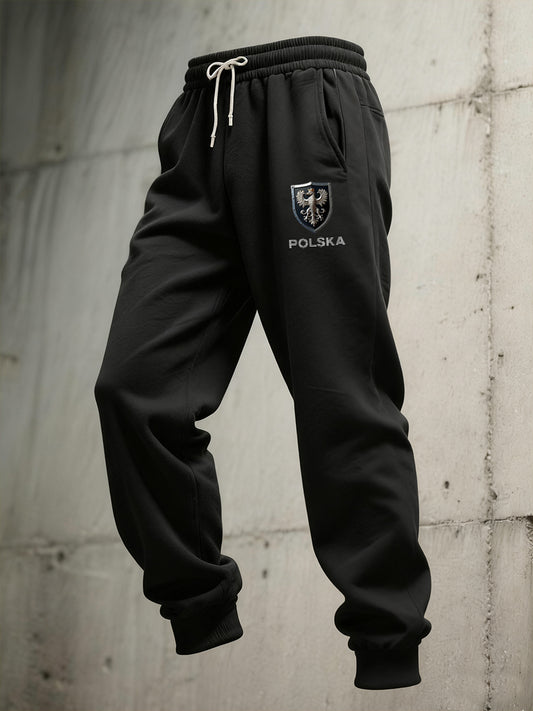 Męskie spodnie sportowe retro na co dzień