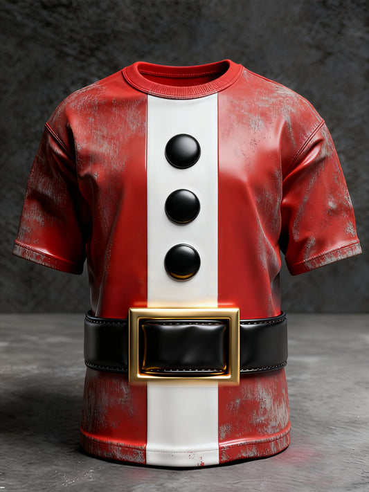 Zabawna świąteczna koszulka z pasem Mikołaja