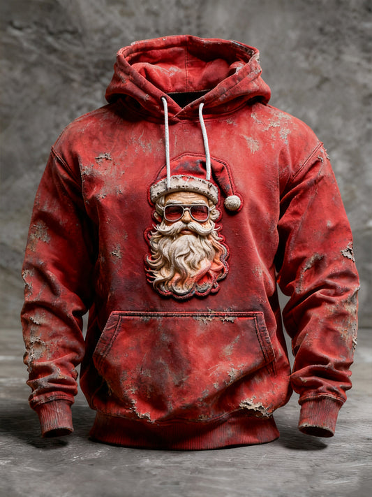 Boże Narodzenie Santa Claus Vintage Casual Bluza z kapturem