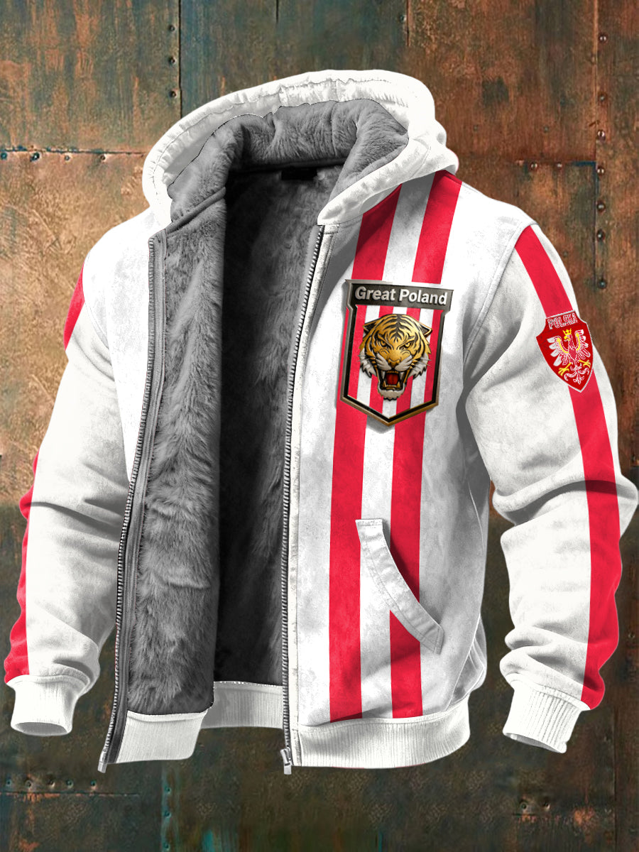 Męska kurtka z polskim paskiem Tiger Print