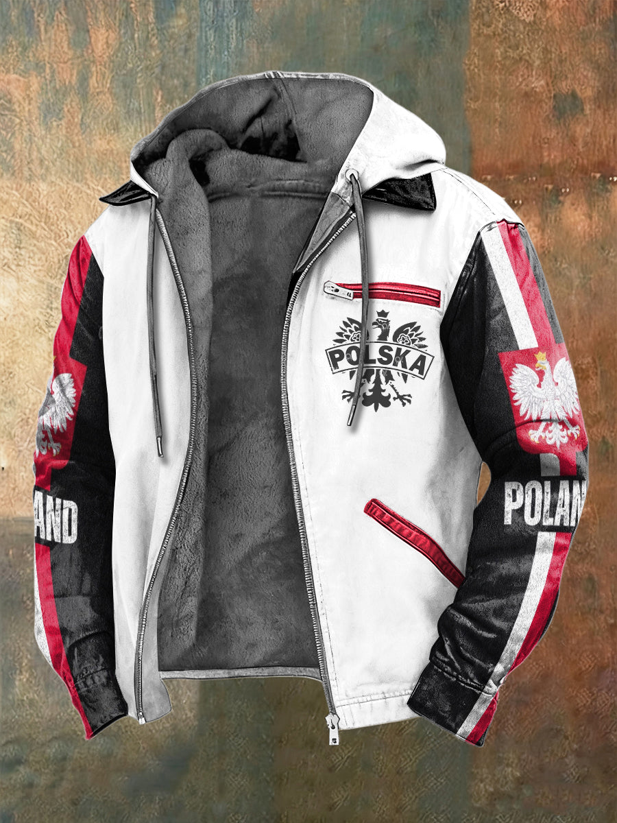 Męska kurtka z polarową podszetką w polskim kolorze