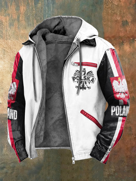 Męska kurtka z polarową podszetką w polskim kolorze