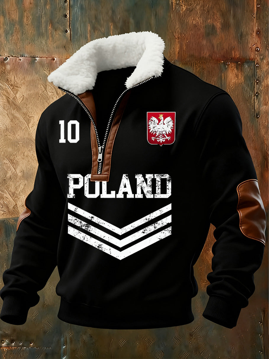 Męska bluza z polskim nadrukiem Stojący kołnierzyk