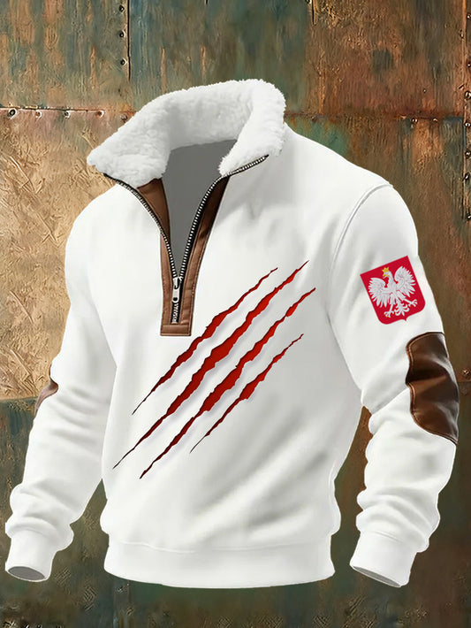 Męska bluza z polskim nadrukiem Stojący kołnierzyk