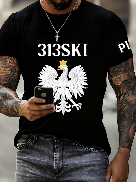 Męska moda w stylu vintage Casual Crew Neck z krótkim rękawem