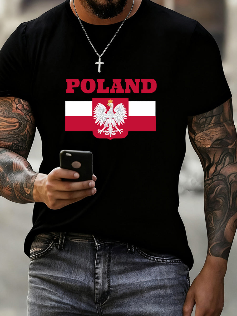 Męska moda w stylu vintage Casual Crew Neck z krótkim rękawem