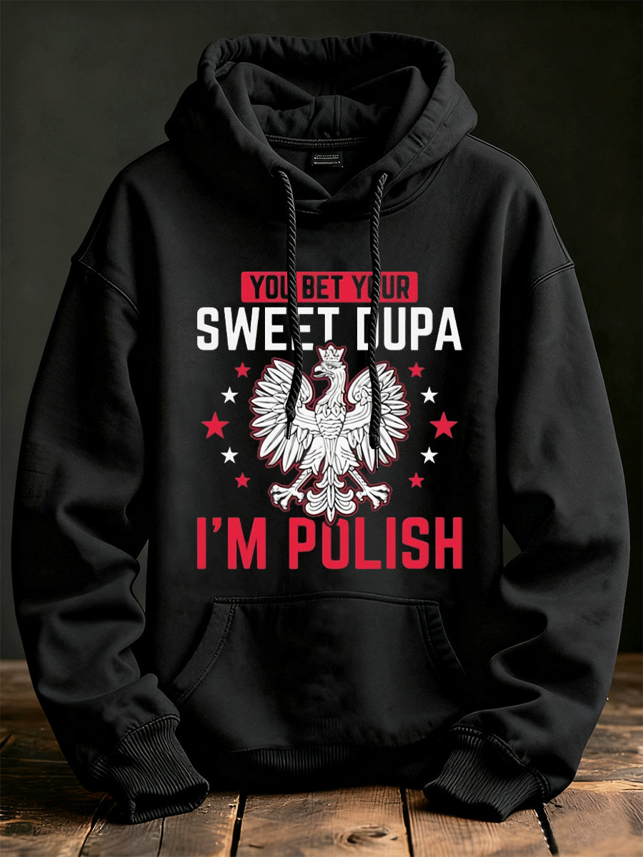 Męska moda vintage Casual Bluza z kapturem