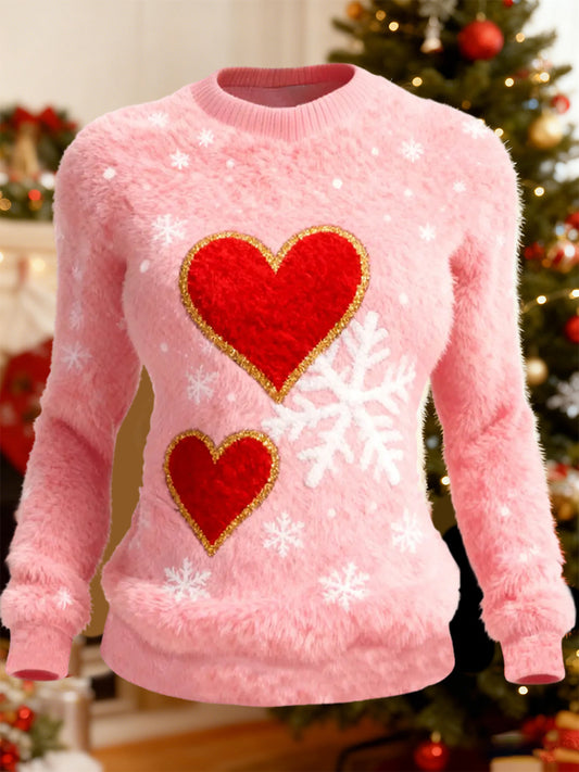 Damskie Retro Animal Boże Narodzenie Art Print Casual Top flanelowy