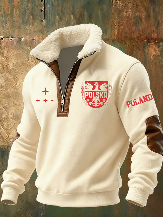 Męska bluza z polskim nadrukiem Stojący kołnierzyk