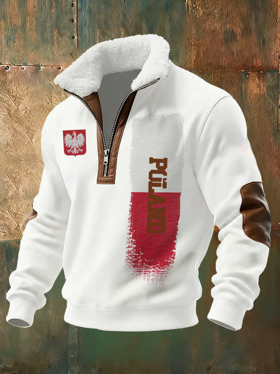 Męska bluza z polskim nadrukiem Stojący kołnierzyk