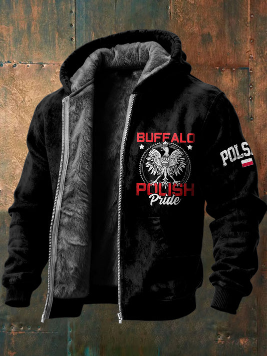 Retro polska duma z kapturem z polarem