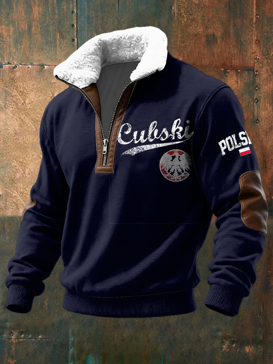 Retro Cubski Chicago Polski Shearling Zipper Pullover