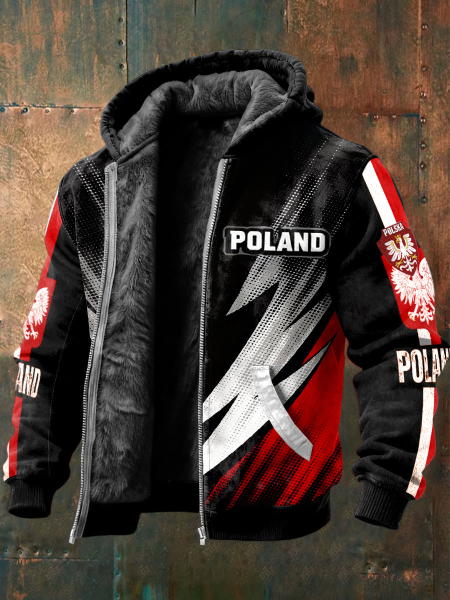 Męska kurtka z polaru z polskim designem inspirowanym motocyklem