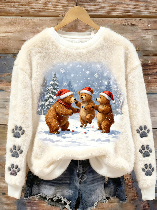 Damskie Retro Animal Art Print Casual Top flanelowy