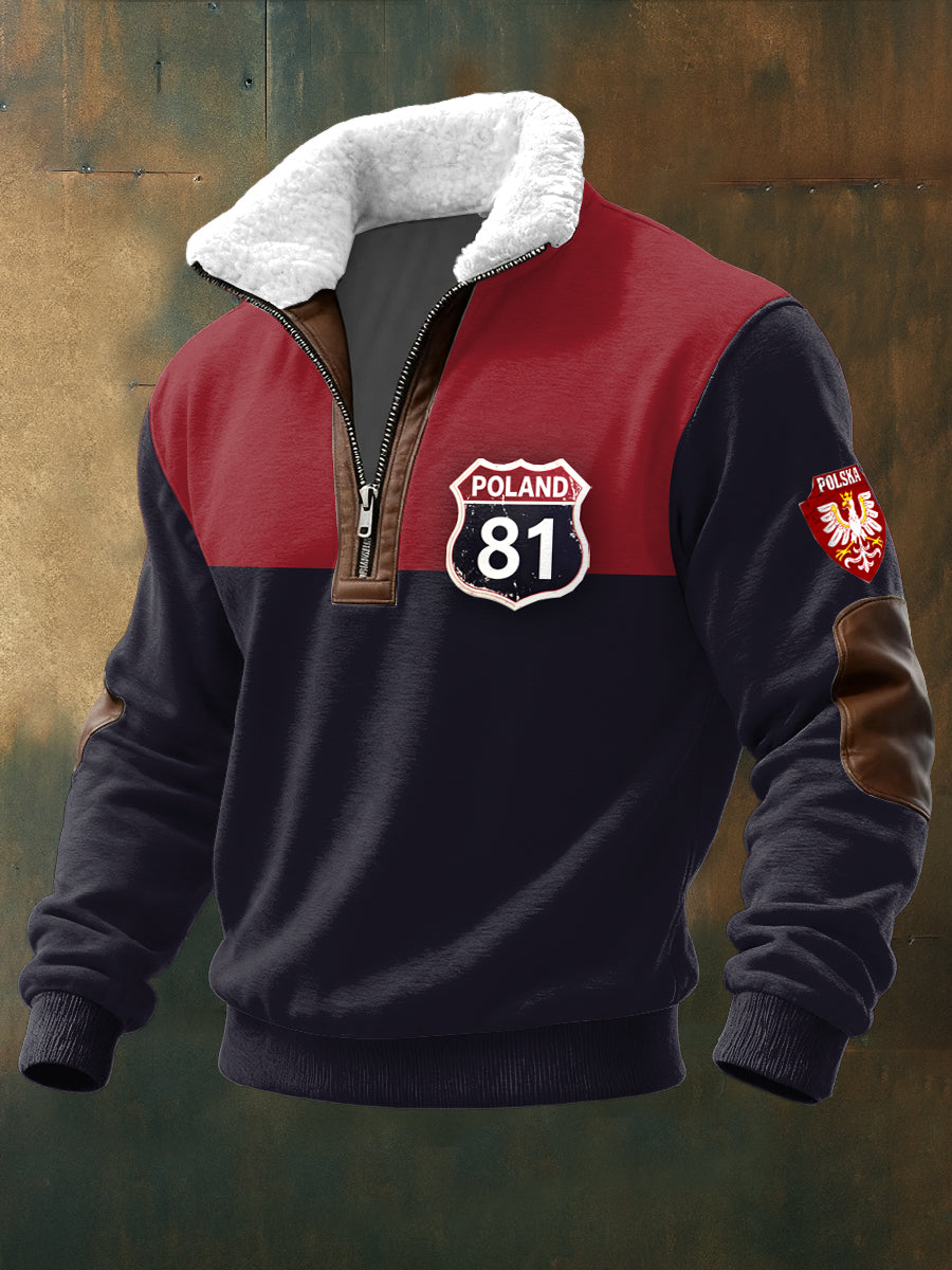 Męska bluza w stylu vintage z polskim numerem 81