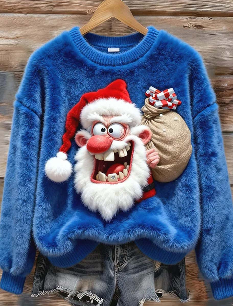 Damskie Retro Animal Art Print Casual Top flanelowy