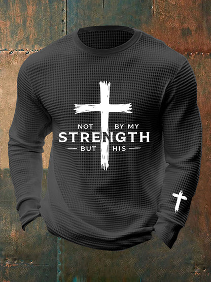 Męska koszulka nie z mojej siły, ale z waflowym nadrukiem