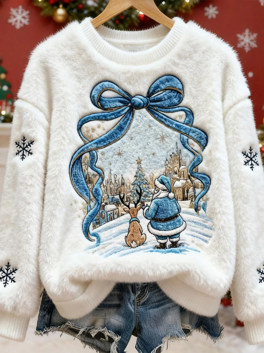 Damskie Retro Animal Art Print Casual Top flanelowy