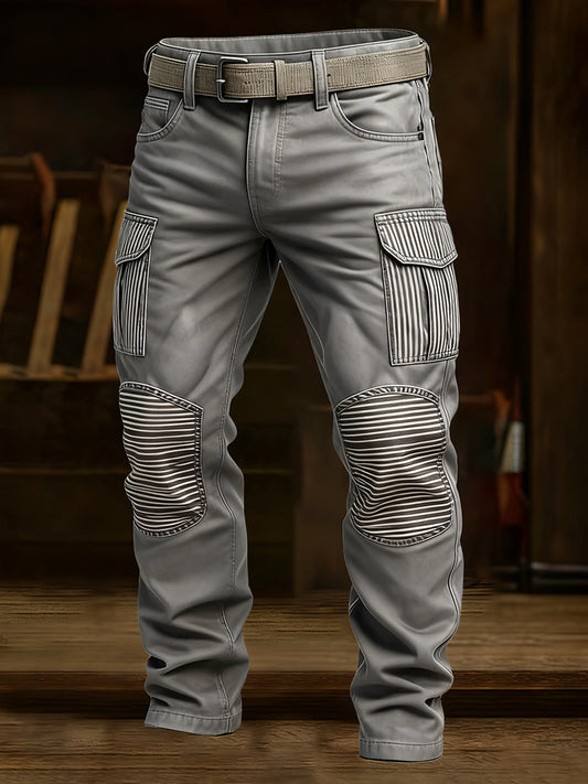 Męskie spodnie robocze retro styl biznesowy na co dzień