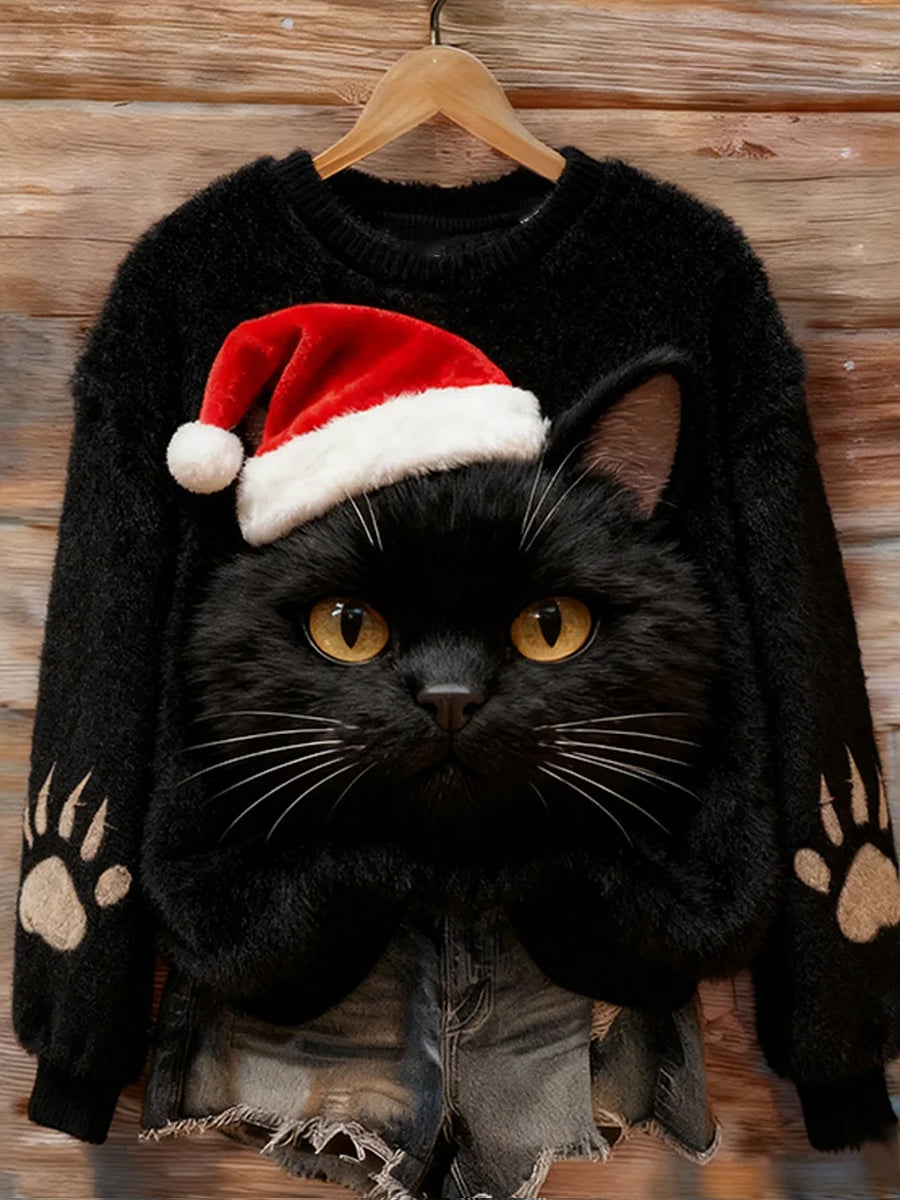 Damskie Retro Animal Art Print Casual Top flanelowy