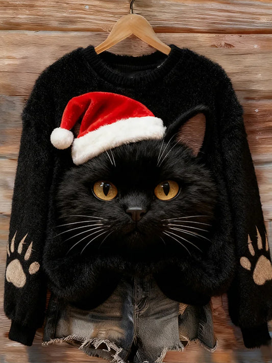 Damskie Retro Animal Art Print Casual Top flanelowy