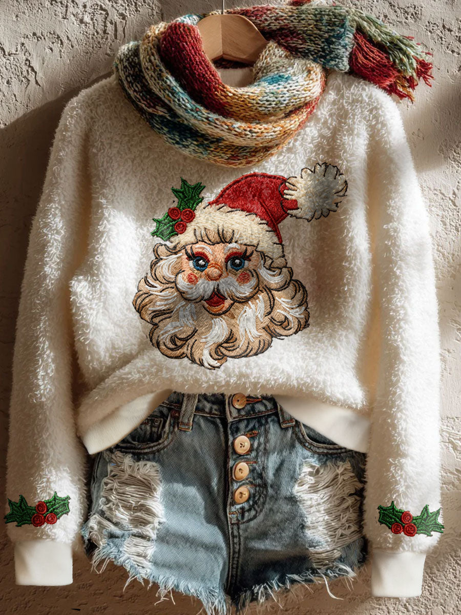 Damska flanelowa bluza z nadrukiem świątecznym (bez szalika)