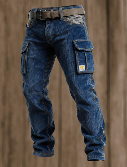 Męskie spodnie robocze retro styl biznesowy na co dzień