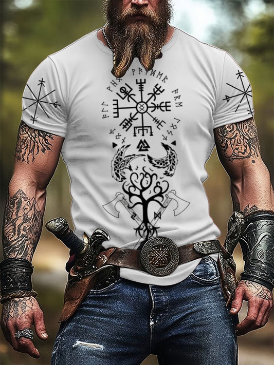 Męska koszulka Mythic Viking Rune & Tree Print