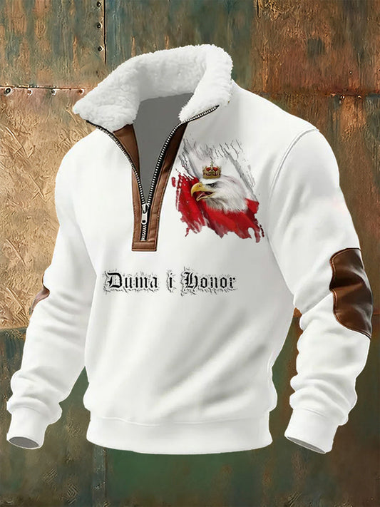 Męska bluza z polskim nadrukiem Stojący kołnierzyk