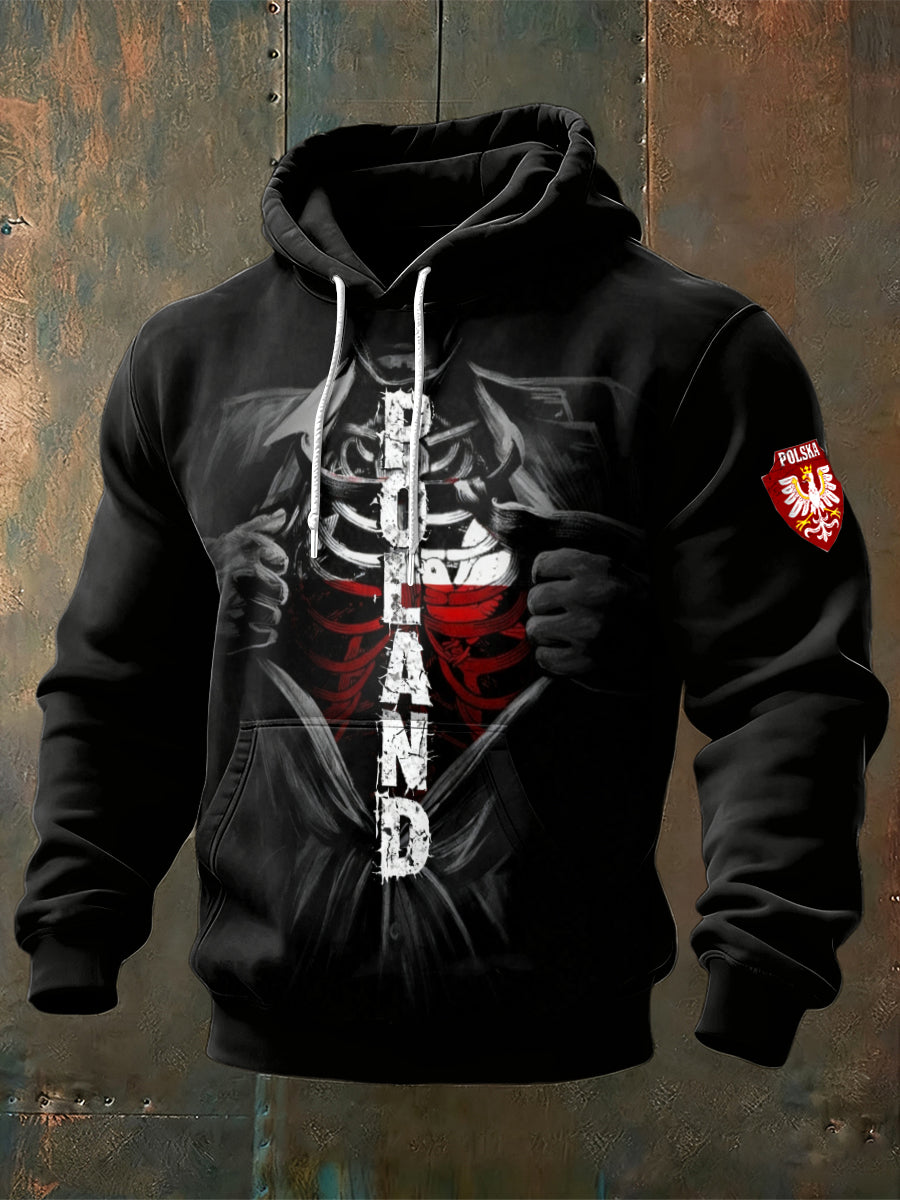 Męska Polska Flaga Kreatywna Nadruk Casual Bluza