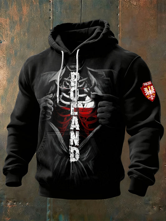 Męska Polska Flaga Kreatywna Nadruk Casual Bluza