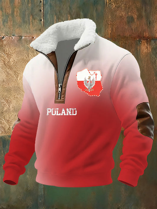 Męska bluza z polskim nadrukiem Stojący kołnierzyk