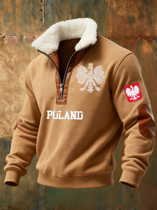 Męska bluza z polskim nadrukiem Stojący kołnierzyk