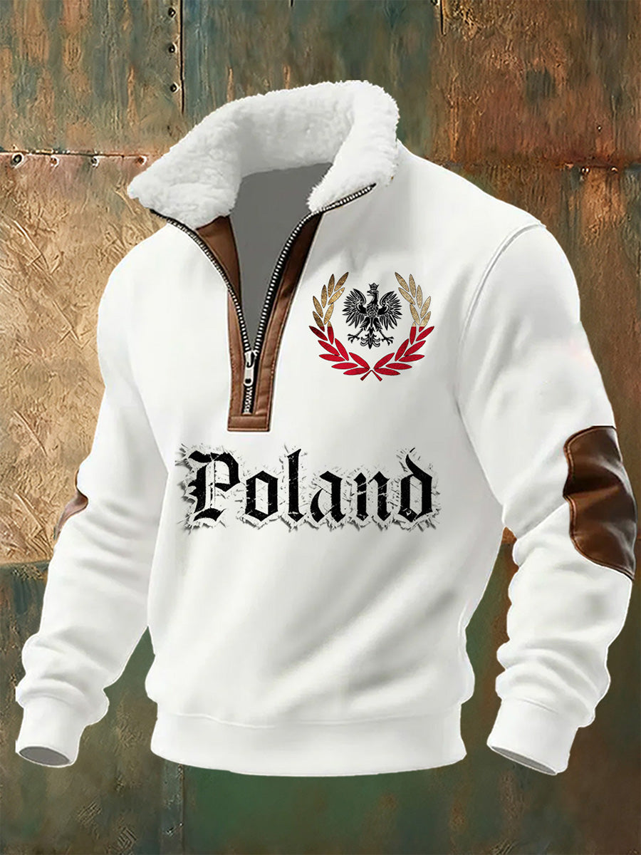 Męska bluza z polskim nadrukiem Stojący kołnierzyk