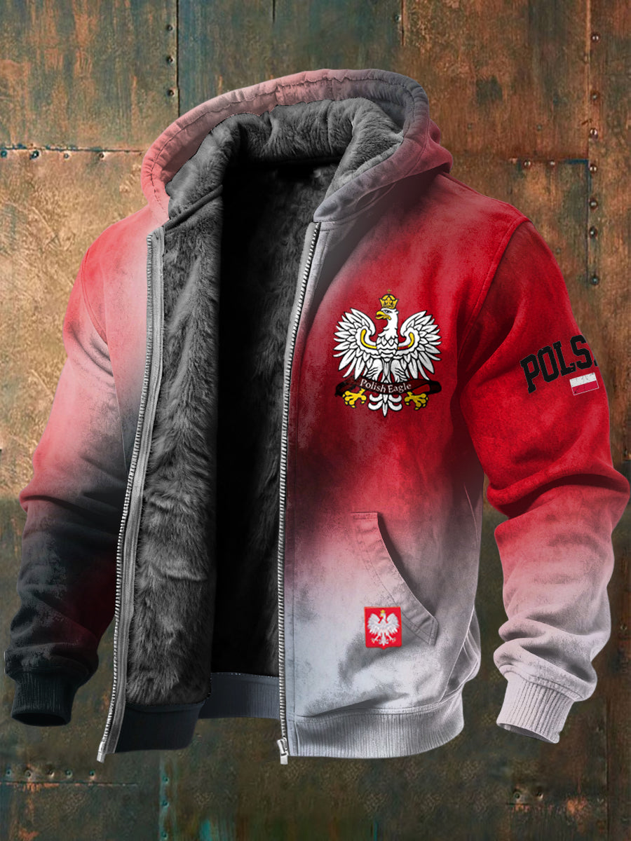 Kurtka z kapturem z polarową podszetką w stylu retro