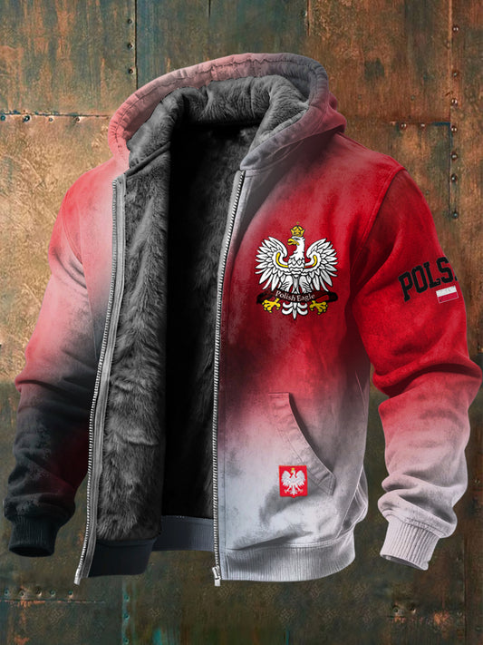 Kurtka z kapturem z polarową podszetką w stylu retro