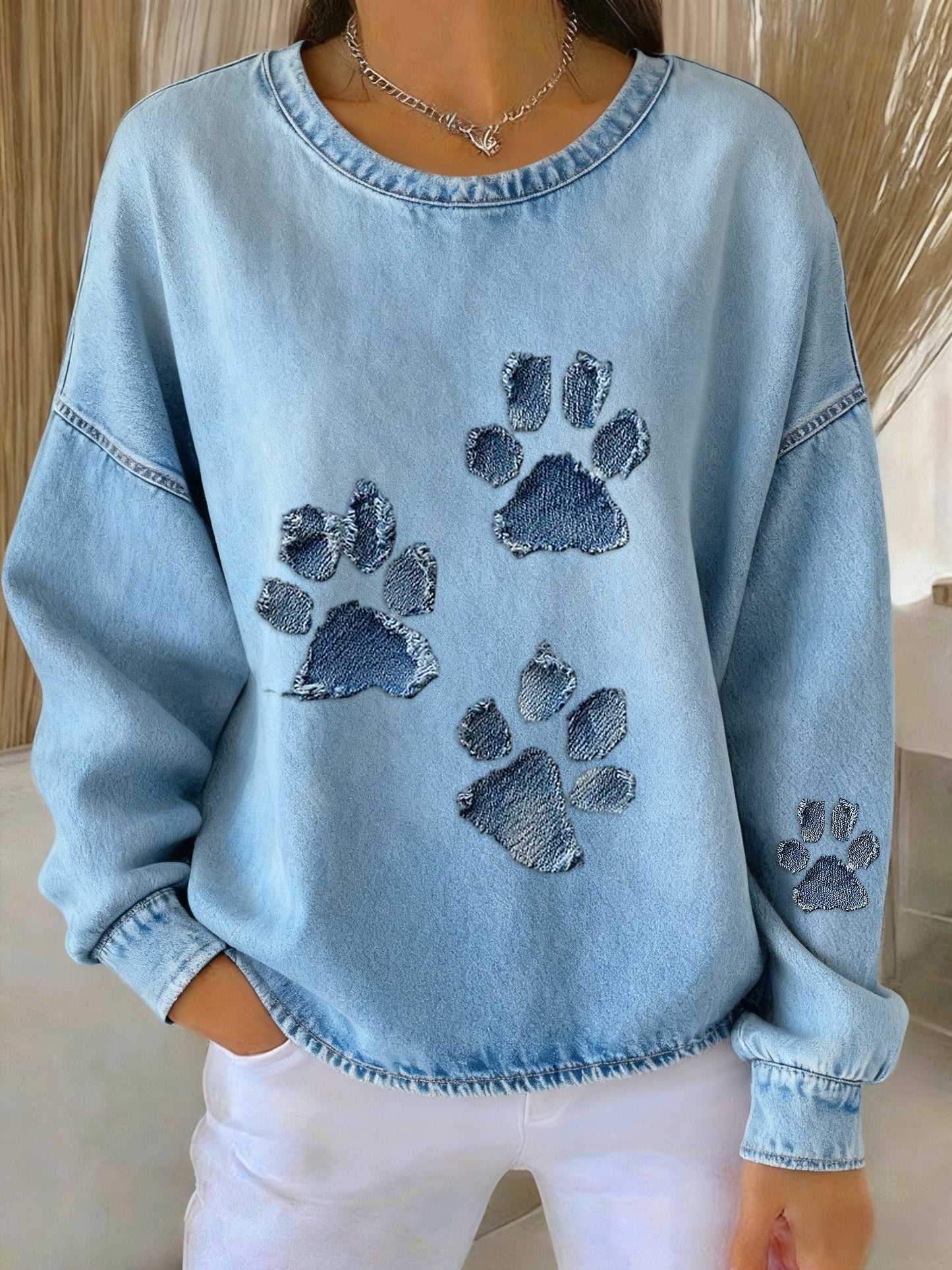 Damska bluza z nadrukiem patchworku w stylu retro słodkie zwierzęta